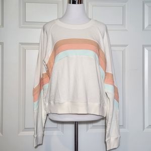 Faherty Molli Pullover Striped Crew Sweater.